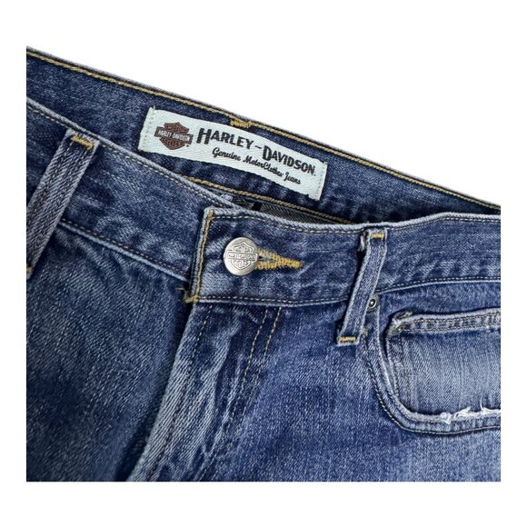 HARLEY DAVIDSON Motorcycle Biker Casual Denim Jeans Pants Mens 34x32 - Picture 3 of 7